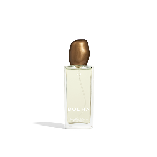 Air natural Eau de Parfum 30ml glass spray bottle with hand-cast bronze lid by BODHA