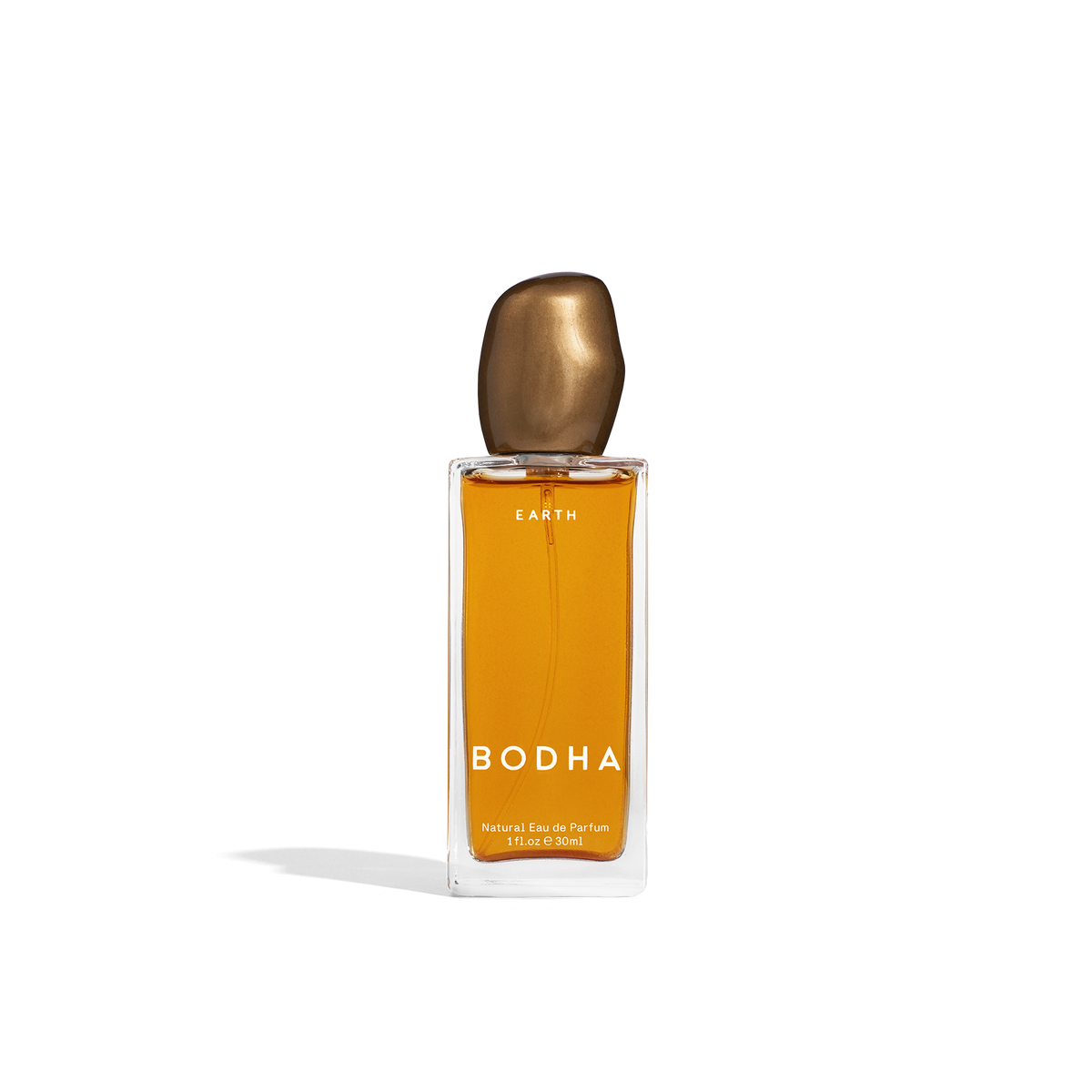 Earth natural Eau de Parfum 30ml glass spray bottle with hand-cast bronze lid by BODHA